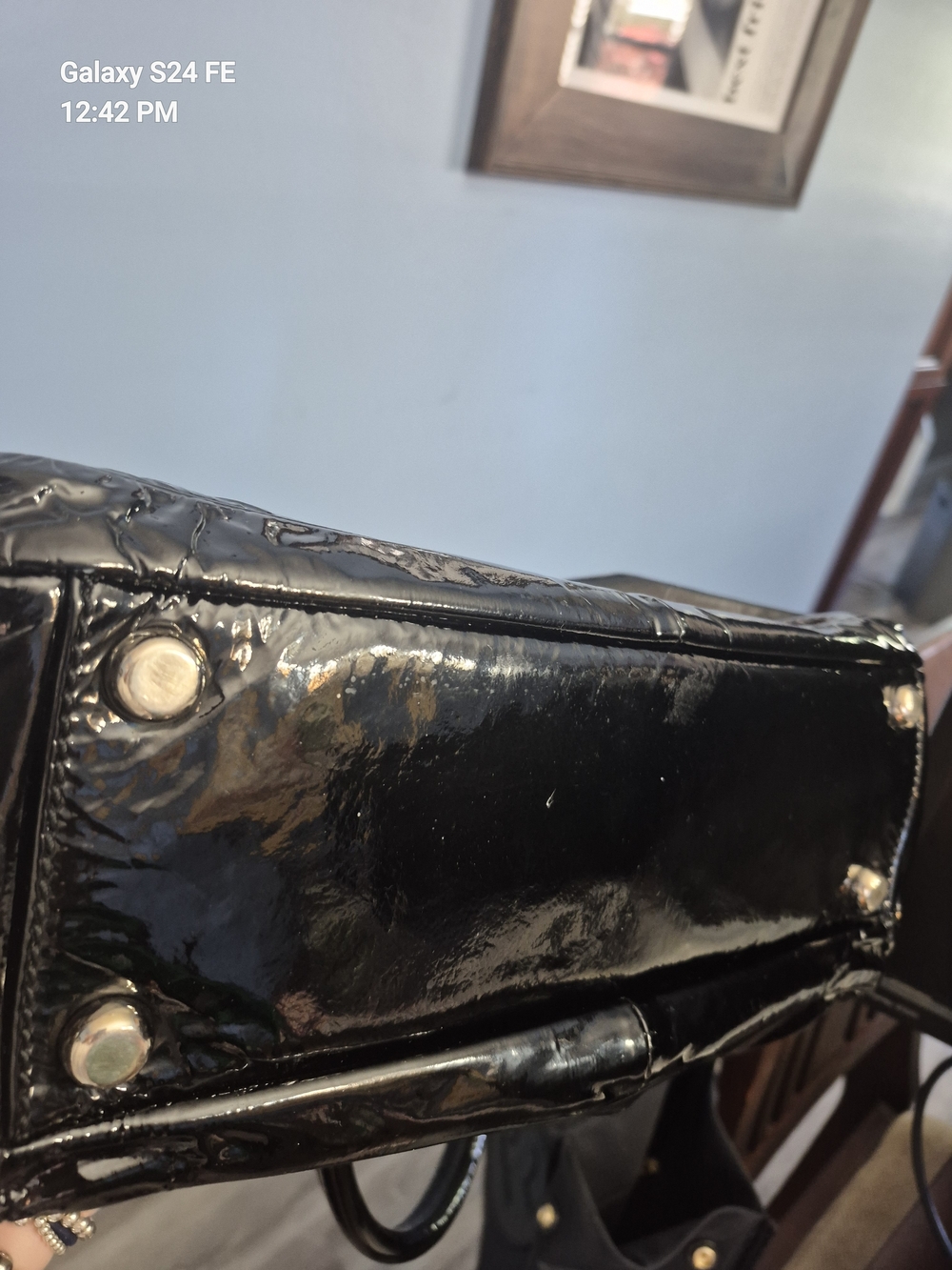 Marc Jacobs Iconic Black Patent Leather Satchel with Front Pockets - Picture 4 of 5